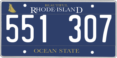 RI license plate 551307