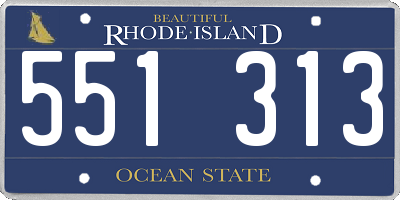 RI license plate 551313