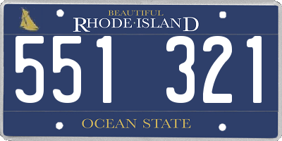 RI license plate 551321
