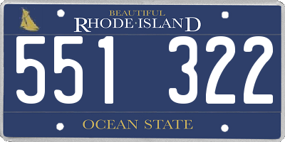 RI license plate 551322