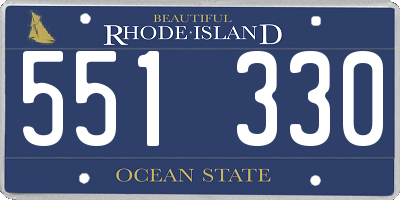 RI license plate 551330