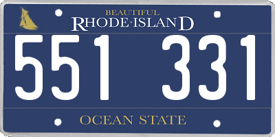 RI license plate 551331