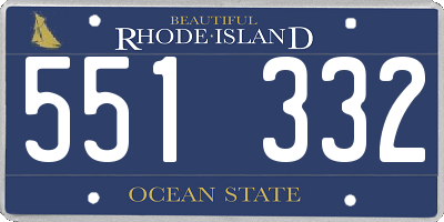 RI license plate 551332