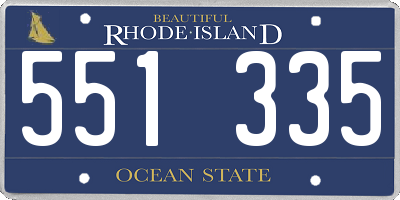 RI license plate 551335