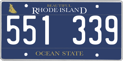 RI license plate 551339