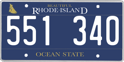 RI license plate 551340