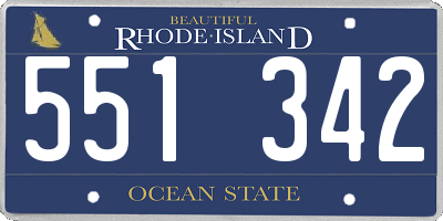 RI license plate 551342