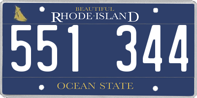 RI license plate 551344