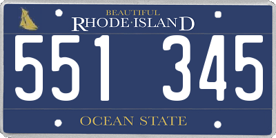 RI license plate 551345