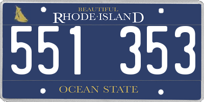 RI license plate 551353