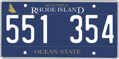 RI license plate 551354