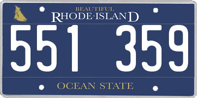 RI license plate 551359