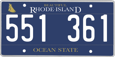 RI license plate 551361