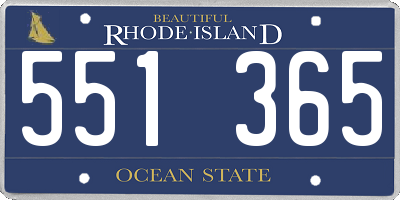 RI license plate 551365