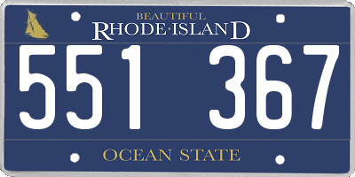 RI license plate 551367