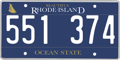 RI license plate 551374
