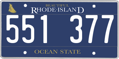 RI license plate 551377