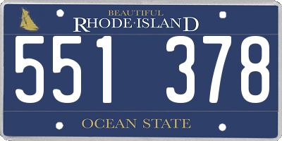 RI license plate 551378