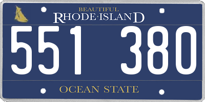 RI license plate 551380