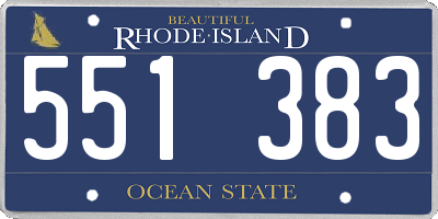 RI license plate 551383