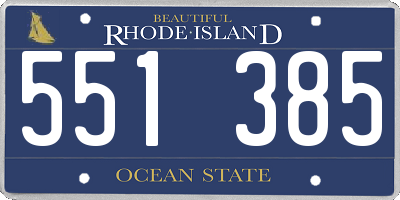 RI license plate 551385