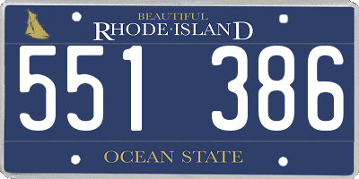 RI license plate 551386