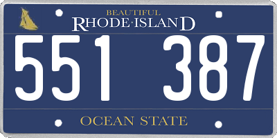 RI license plate 551387
