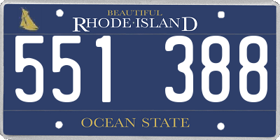 RI license plate 551388