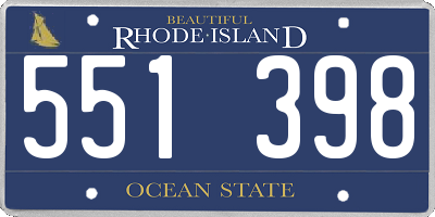 RI license plate 551398