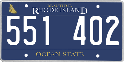 RI license plate 551402