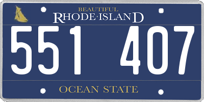 RI license plate 551407