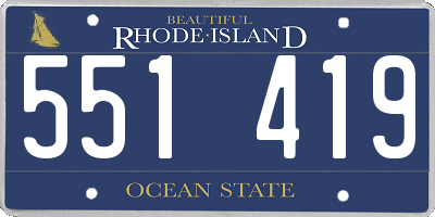 RI license plate 551419
