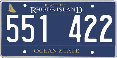 RI license plate 551422