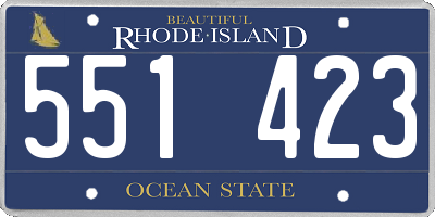 RI license plate 551423