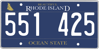 RI license plate 551425