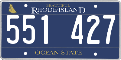 RI license plate 551427
