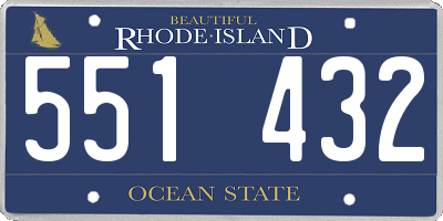 RI license plate 551432