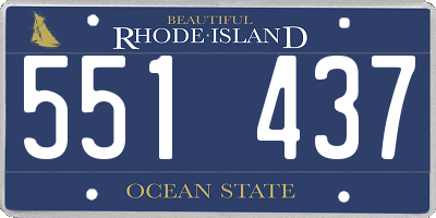 RI license plate 551437