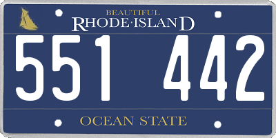 RI license plate 551442