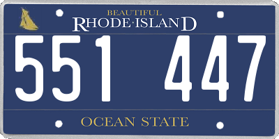 RI license plate 551447