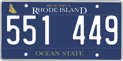 RI license plate 551449
