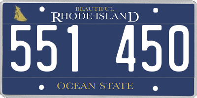 RI license plate 551450