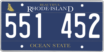 RI license plate 551452