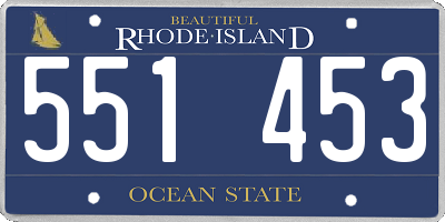 RI license plate 551453