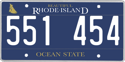RI license plate 551454