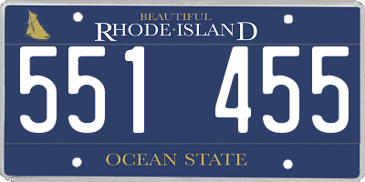 RI license plate 551455