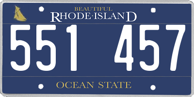 RI license plate 551457