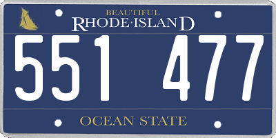 RI license plate 551477