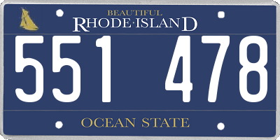 RI license plate 551478