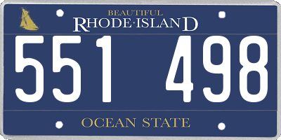 RI license plate 551498